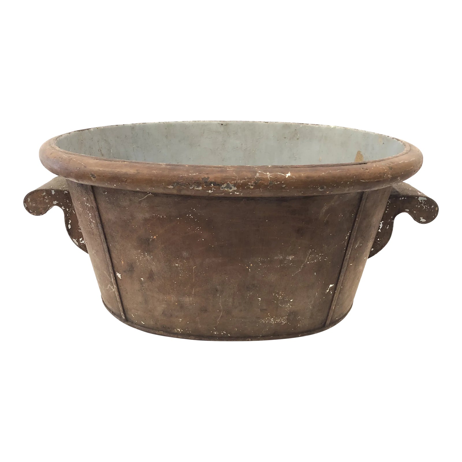 Antique Metal Tole Wash Basin Centerpiece With Handles Chairish