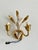 Italian Gilt and White Tôle 2-Light Wall Sconce attributed to Masca, 1970s For Sale - Image 6 of 12