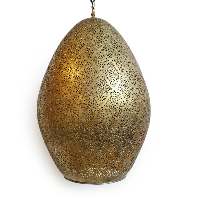 Vintage Dasha Brass Egg Pendant Lantern For Sale - Image 4 of 8