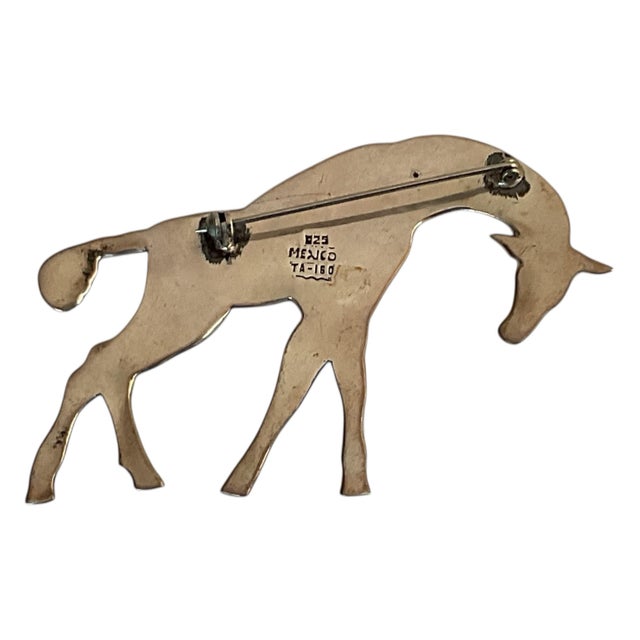 Large Sterling Silver and Enamel Pin For Sale - Image 4 of 8