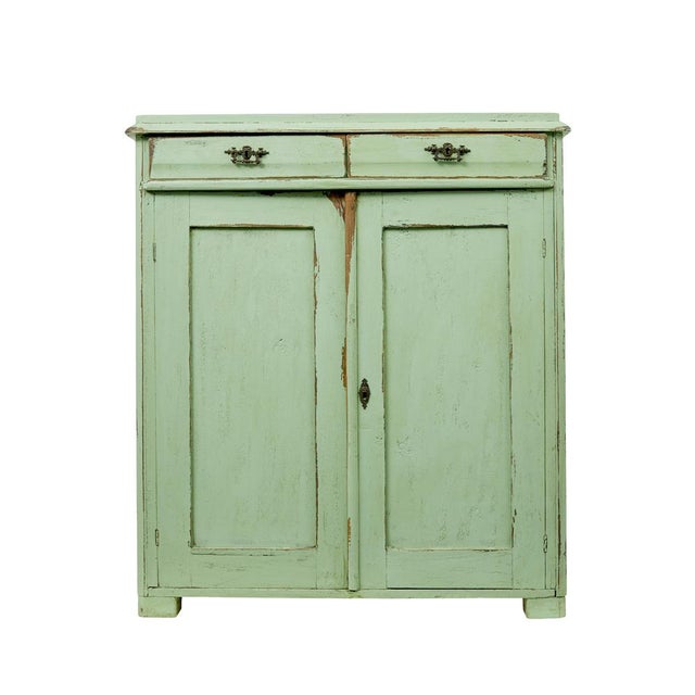 Scandinavian Green Painted Kitchen Buffet, 1860 For Sale - Image 4 of 11