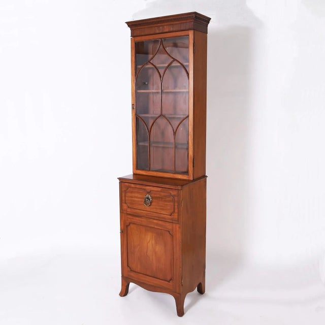 Traditional Pair of Glazed Front Bookcases or Cabinets For Sale - Image 3 of 12