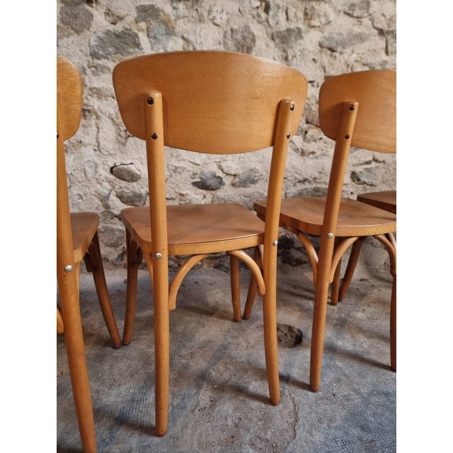 1960s Vintage French Bentwood Bistro Chairs from Luterma, 1950s-1970s, Set of 6 For Sale - Image 5 of 18