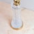 Glass Waterford Crystal Lismore Hourglass Table Lamp — Brass Base & White Bell Shade, 1980s Hollywood Regency For Sale - Image 7 of 11