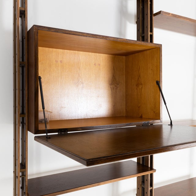 Vintage Italian Floor-to-Ceiling Oak Bookcase, 1960s For Sale - Image 13 of 15