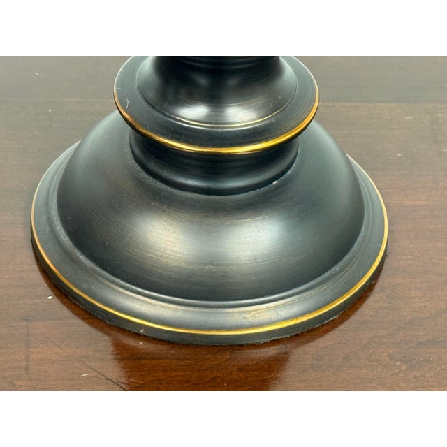 Stiffel Vintage Black & Brass Table Lamps , Pair For Sale - Image 11 of 12