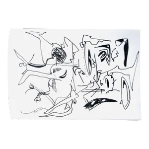 Abstract Drawing “Sport Fishing Tournament” by Erik Sulander Ink on Paper
