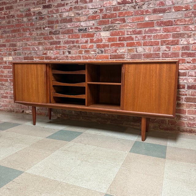 Mid-Century Modern Danish Modern Teak Credenza by Axel Christiansen for Aco Møbler c.1960s, Attributed For Sale - Image 3 of 11