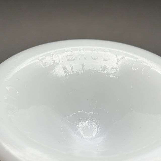 Vintage e.o. Brody Co. Milk Glass Diamond Pattern Pedestal Planter Vase For Sale - Image 9 of 9