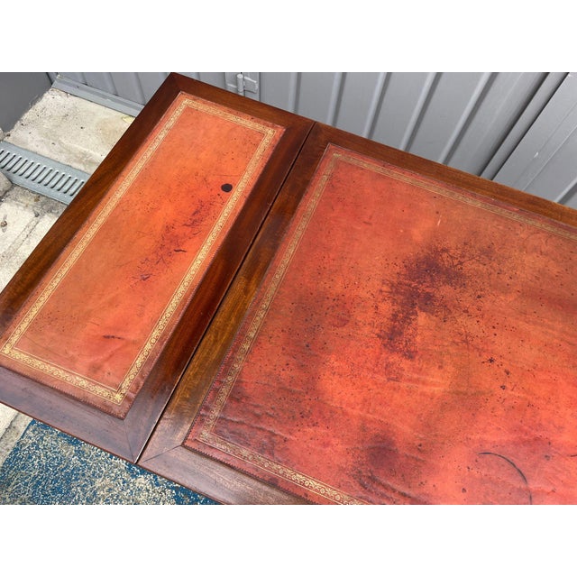 English Writing Desk with Flaps and Leather Top, 1900 For Sale - Image 12 of 18