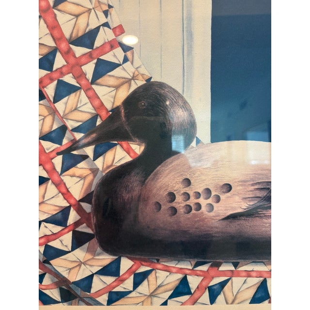 Late 20th Century Large Pauline Eble Campanelli Signed Framed Duck Decoy Americana Print Art For Sale - Image 10 of 13