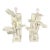 1990s Hand Carved Wood Banana Plant Lamps Finished in White Plaster - A Pair For Sale