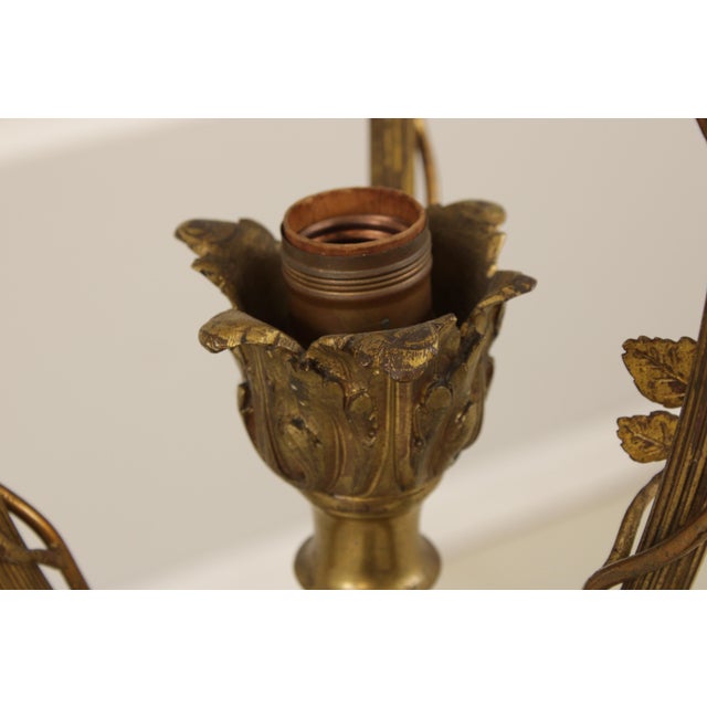 Vintage Bronze Art Nouveau Floor Lamp For Sale - Image 4 of 15