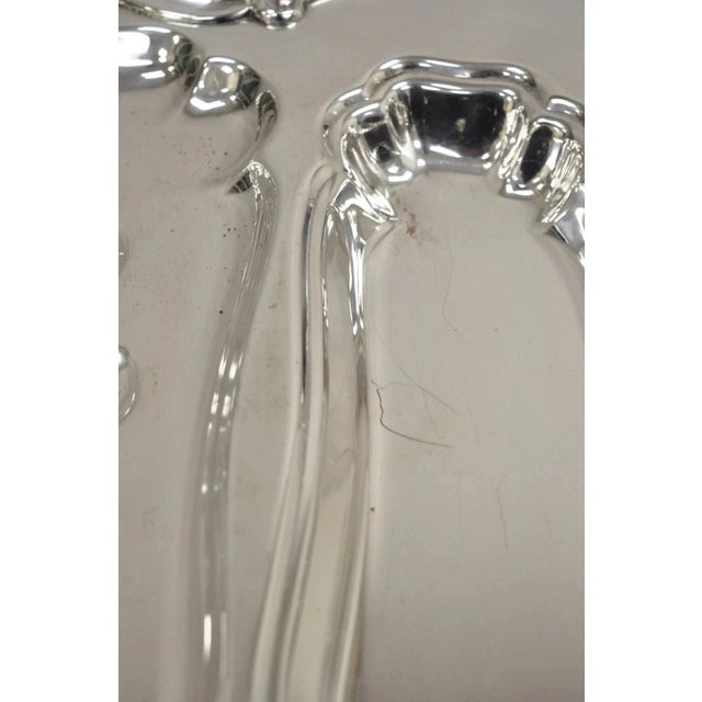 Silver Vintage Victorian Silver Plated Twin Handle Meat Cutlery Serving Platter Tray For Sale - Image 8 of 12