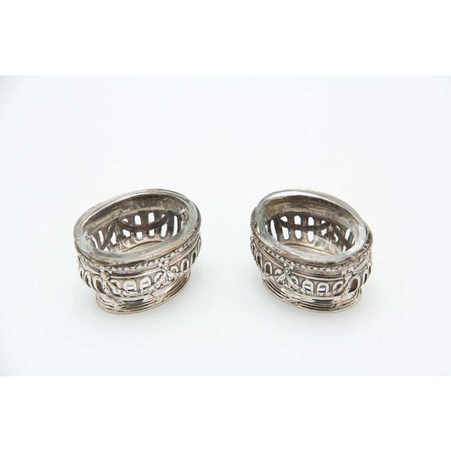 Cut Silver Salt Shakers, Set of 2 For Sale - Image 4 of 4