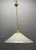 1970s Mid-Century White Murano Glass Pendant Light with Black Rim, Italy, 1970s For Sale - Image 5 of 14
