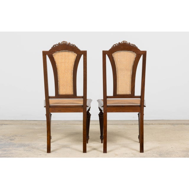 Set of Eight French Napoleon III Empire Style Mahogany Caned Dining Chairs, 19th Century For Sale - Image 18 of 18