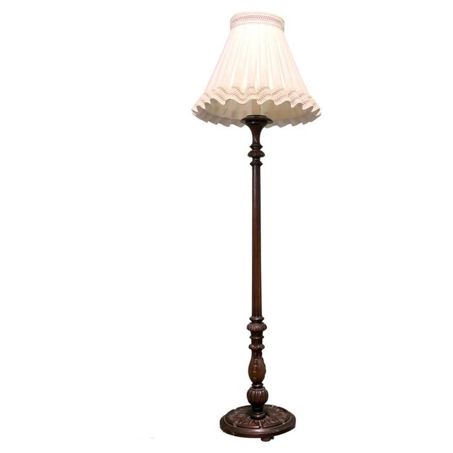 Brown Edwardian Carved Floor Lamp, 1900s For Sale - Image 8 of 8