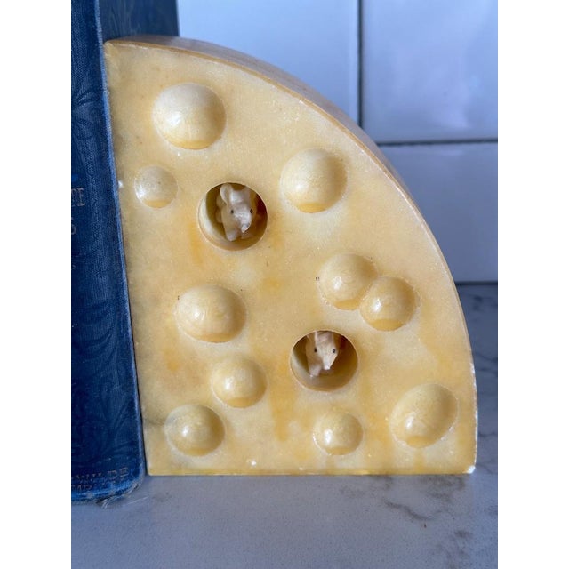 Italian Vintage Italian Alabaster Cheese Bookends For Sale - Image 3 of 4