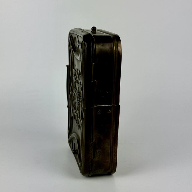 Antique French Metal Portable Chaufferette Coal Box With Wooden Handle to Warm Hands While Tatting C1800's For Sale - Image 4 of 11