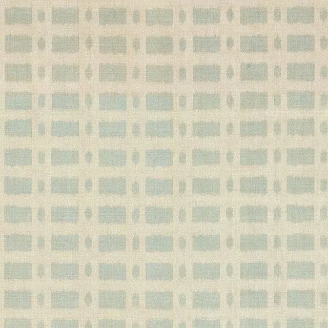 Sample - Schumacher X Veere Grenney Townline Road Fabric in Aqua For Sale