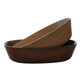 Carved Acacia Bowl, 1990s For Sale