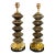 Pair of Modern Smoke Colored Murano Glass and Brass Lamps For Sale