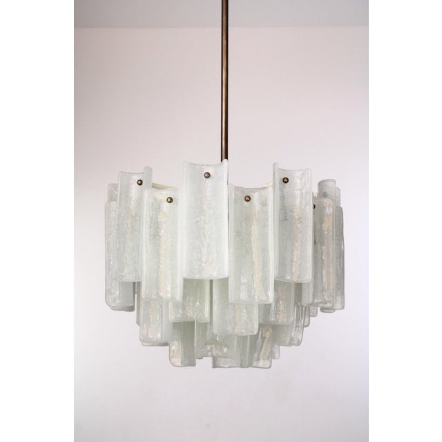 Cast Glass Chandelier from Kalmar, 1960s For Sale - Image 12 of 12