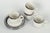Arabia Karelia, set of four tea cups with matching saucers. Classic stoneware set consisting of four tea cups and four...
