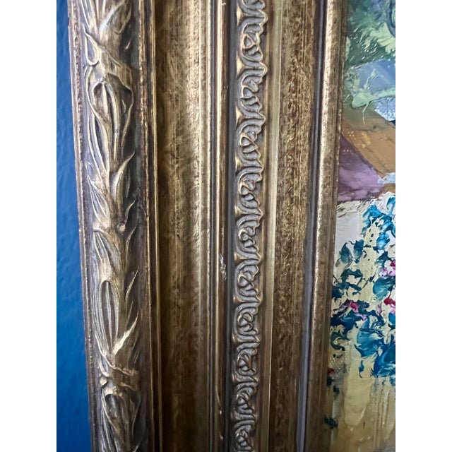 Mid- Century Framed Vintage Mediterranean Coastal Village Oil Painting For Sale - Image 17 of 18