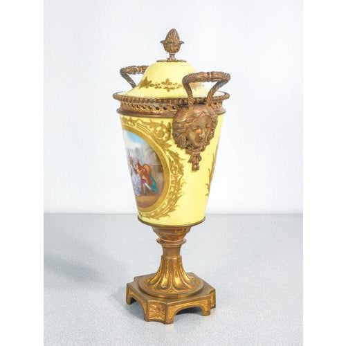 Hand-Painted Vases with Bronzes from Sèvres, 1800s, Set of 2 For Sale - Image 15 of 18