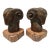 Handsome Pair of Ram’s Head Bookends on Marble Plinths For Sale