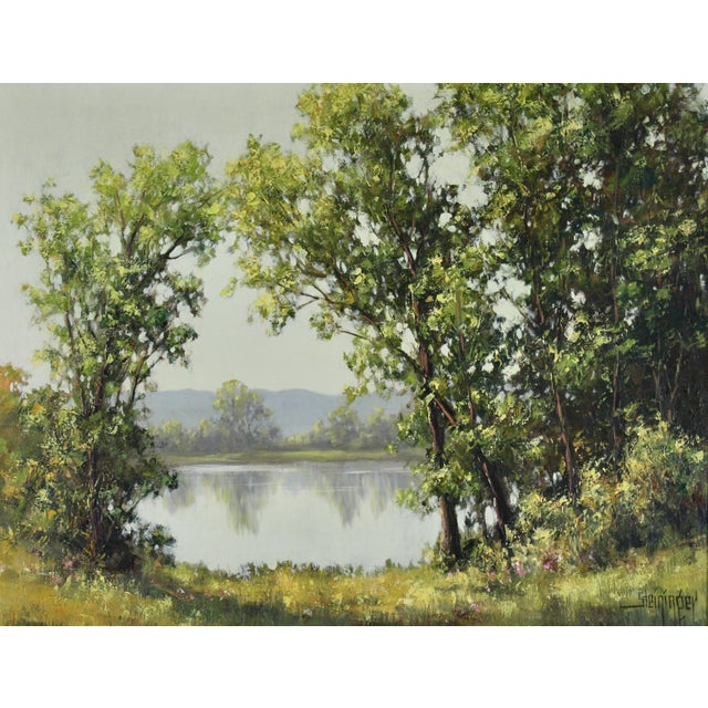 Dwight Steininger (Indiana, 1910-1997) Original oil on canvas, artist signed, lower right. Titled "The Majestic Arch of...