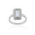 Gemstone 925 Sterling Silver Aquamarine Statement Ring With Diamond Halo, Size 7 For Sale - Image 7 of 15