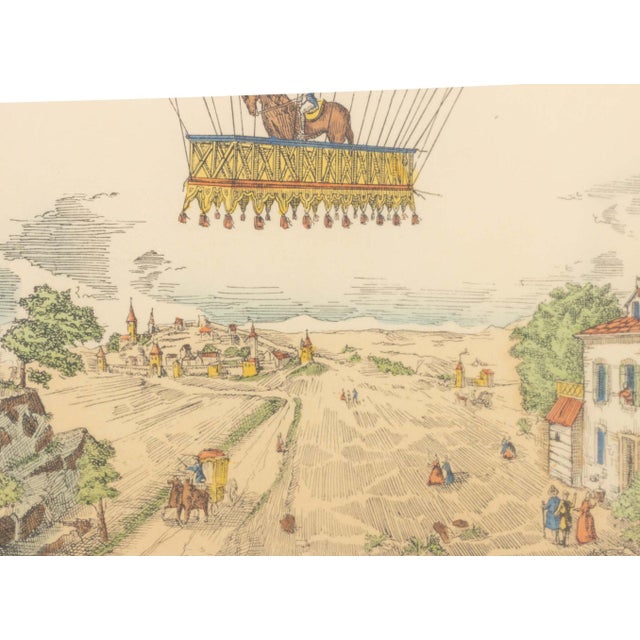 Late 18th Century French Ballooning Hand-Colored Etchings, 3 For Sale - Image 5 of 17