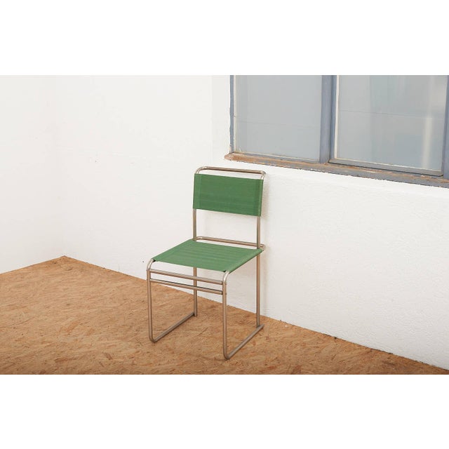 B5 / B40 Chair in Chrome-Plated Tubular Steel with Green Fabric Seat by Marcel Breuer for Tecta, 1980s For Sale - Image 12 of 14