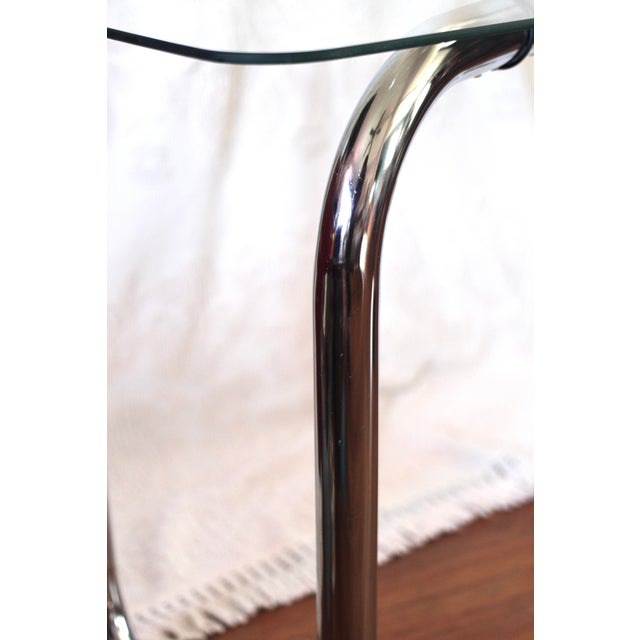 Chrome 1960s Modern Chrome Hairpin Tube Table With Glass Top For Sale - Image 8 of 12