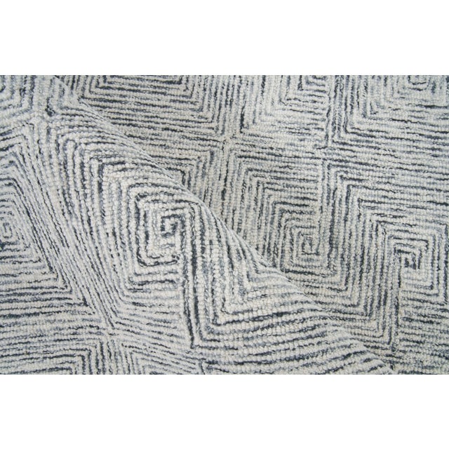Exquisite Rugs Exquisite Rugs Geometric Tufted New Zealand Wool & Cotton Black/Ivory Rug-8'X10' For Sale - Image 4 of 7