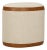 Tan Huche Cotton Jute and Vegan Leather Oval Ottoman For Sale - Image 8 of 8
