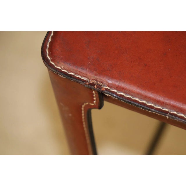 High Stool in Leather and Metal by Matteo Grassi, 1970s For Sale - Image 15 of 18