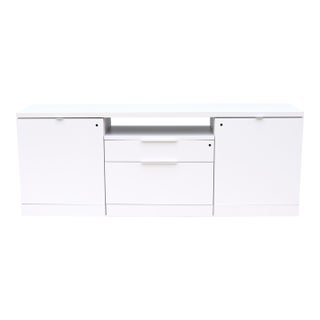 Modern Minimalist Knoll Reff Profiles Classic Credenza Sideboard in Bright White For Sale