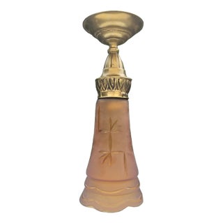 Art Deco Brass Ceiling Lamp, 1920s For Sale