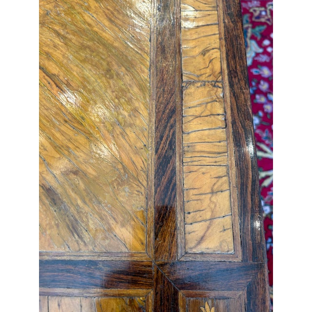 Neoclassical Mixed Wood Marquetry Italian Antique Writing Desk For Sale In Philadelphia - Image 6 of 14