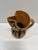 Large Antique Hand-Painted Glazed Ceramic Water Pitcher w. Handle. Size: 8" x 7" x 10"H