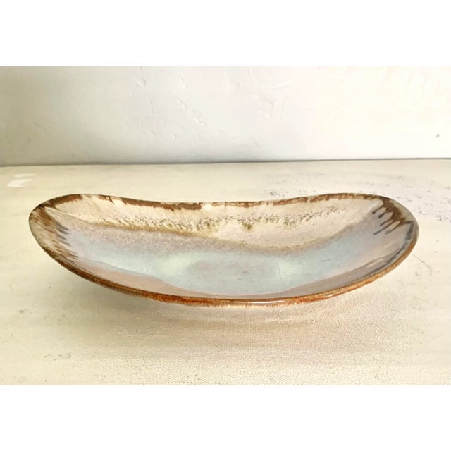 Modern 1988 Pink and Blue Tone Modern Ceramic Studio Bowl - Artist Signed For Sale - Image 3 of 5