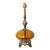 Mid Century Boho Chic Arts & Crafts Amber Glass and Brass Table Lamp For Sale