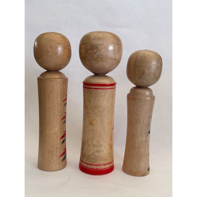 Three Vintage Kokeshi Dolls For Sale - Image 4 of 10