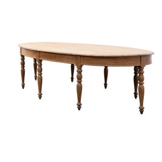 Large Oval Oak Table, France, 1900s For Sale