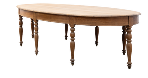 Large Oval Oak Table, France, 1900s