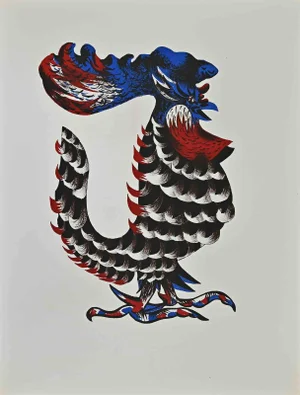 Jean Lurçat, Rooster, Woodcut, 1948